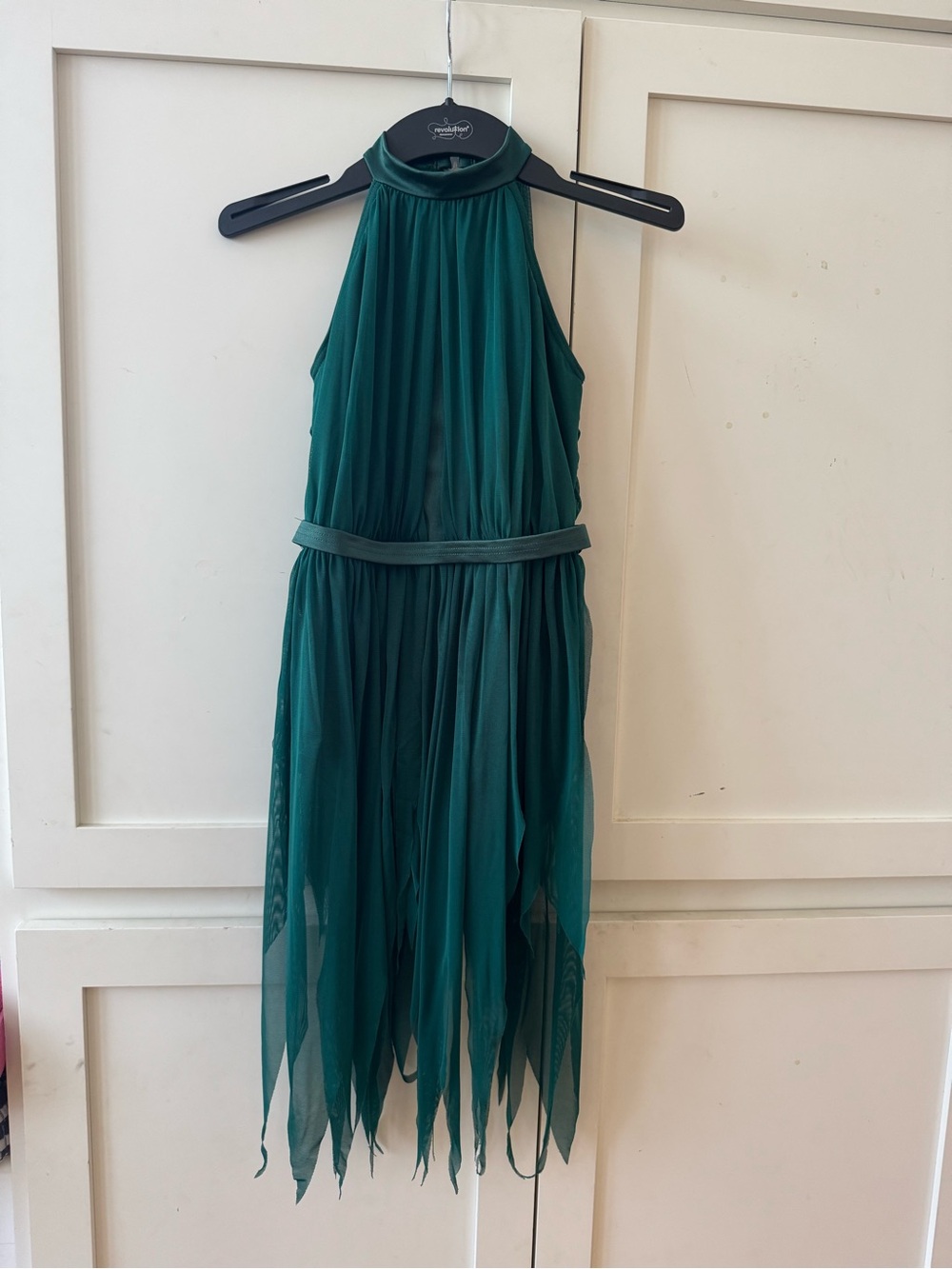Weissman Emerald Halter Chiffon Dance Dress